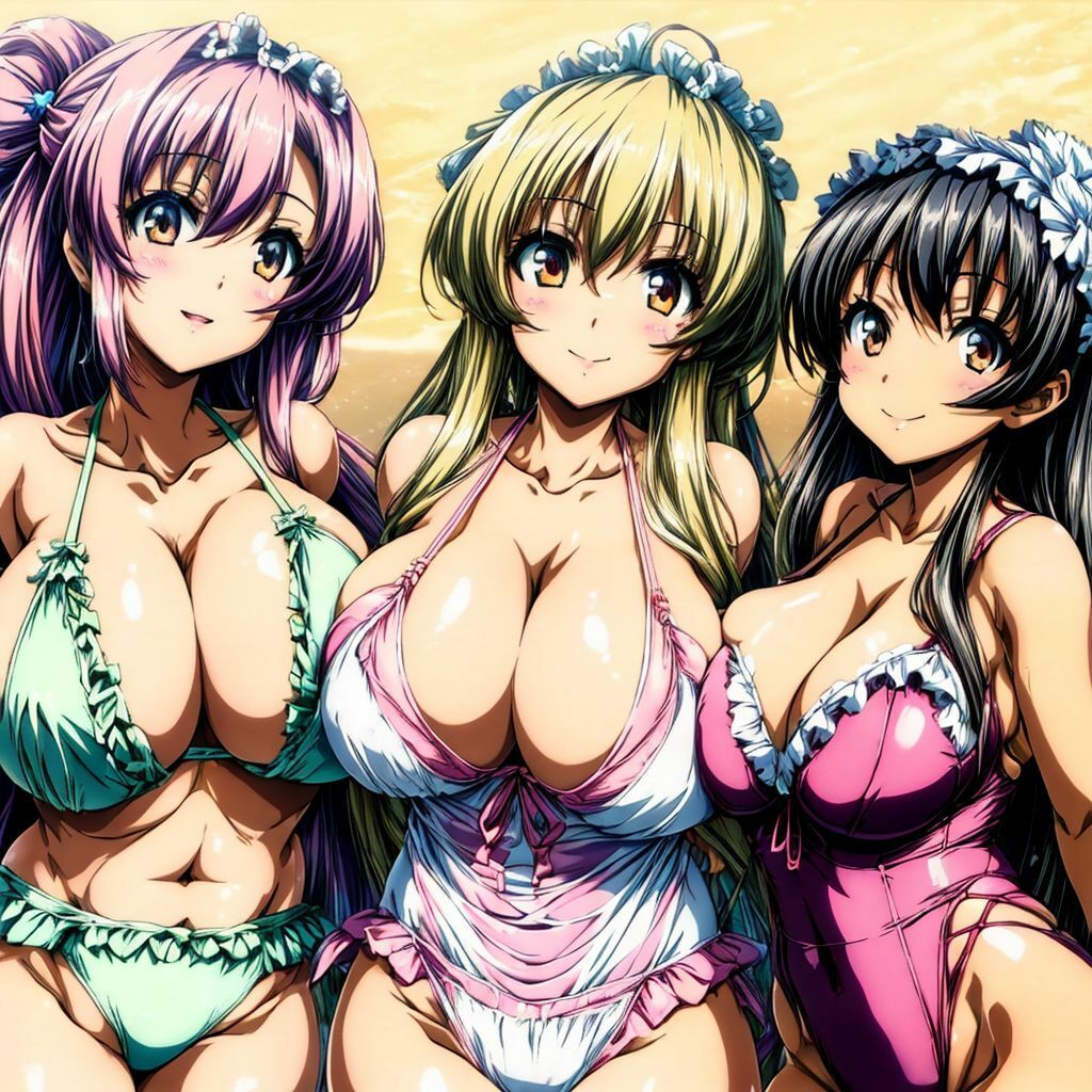 サンプル画像4:空と水着とハーレム美少女AIイラスト集※アニメ(AIイラスト冒険者) [d_276005]
