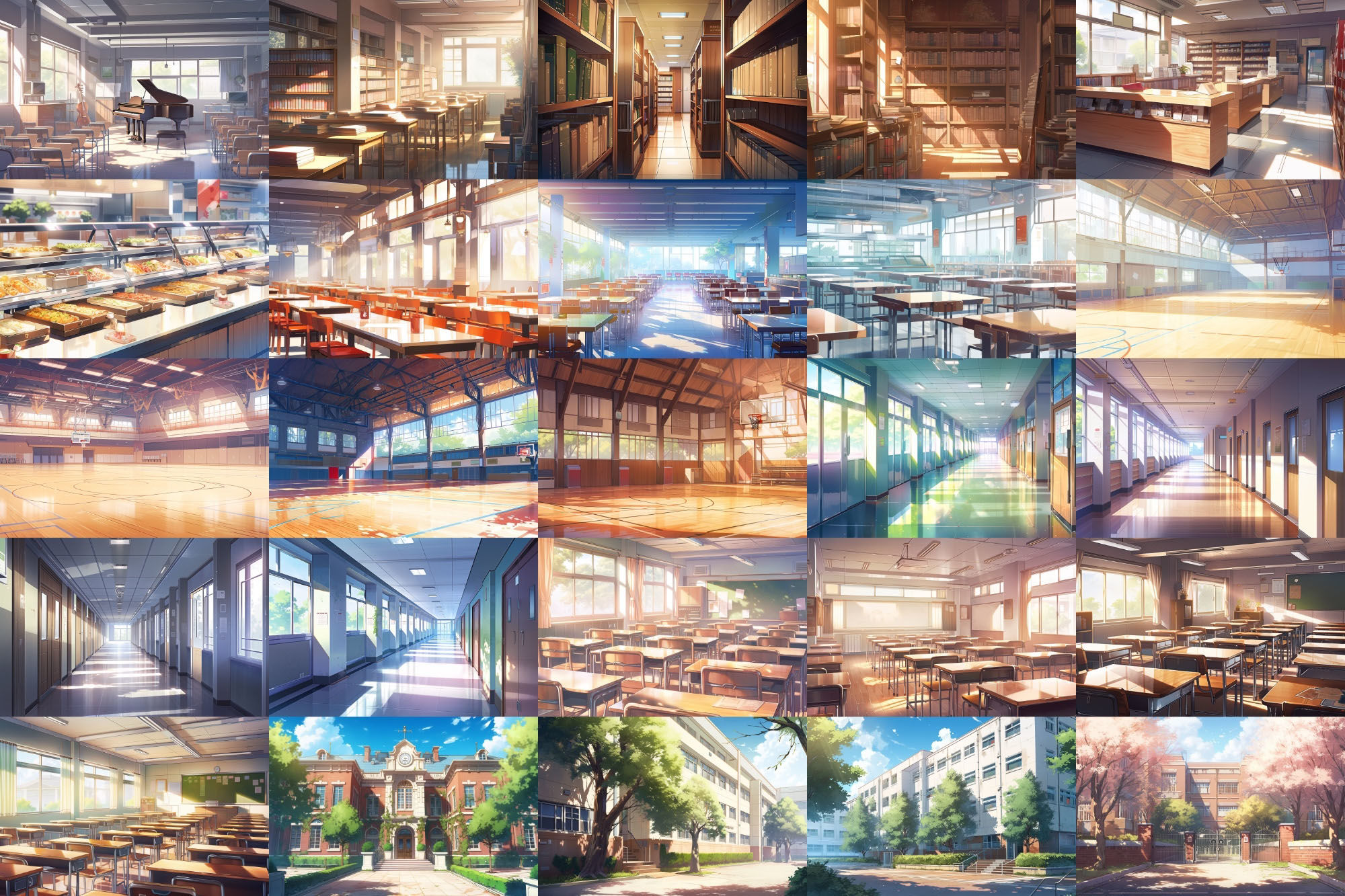 サンプル画像1:【繊細で芸術的な学校系背景】著作権フリーの高解像度画像（100枚）(Game Material Store) [d_276051]