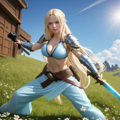 サンプル画像3:AI異世界で戦う美女(Nsox) [d_276106]