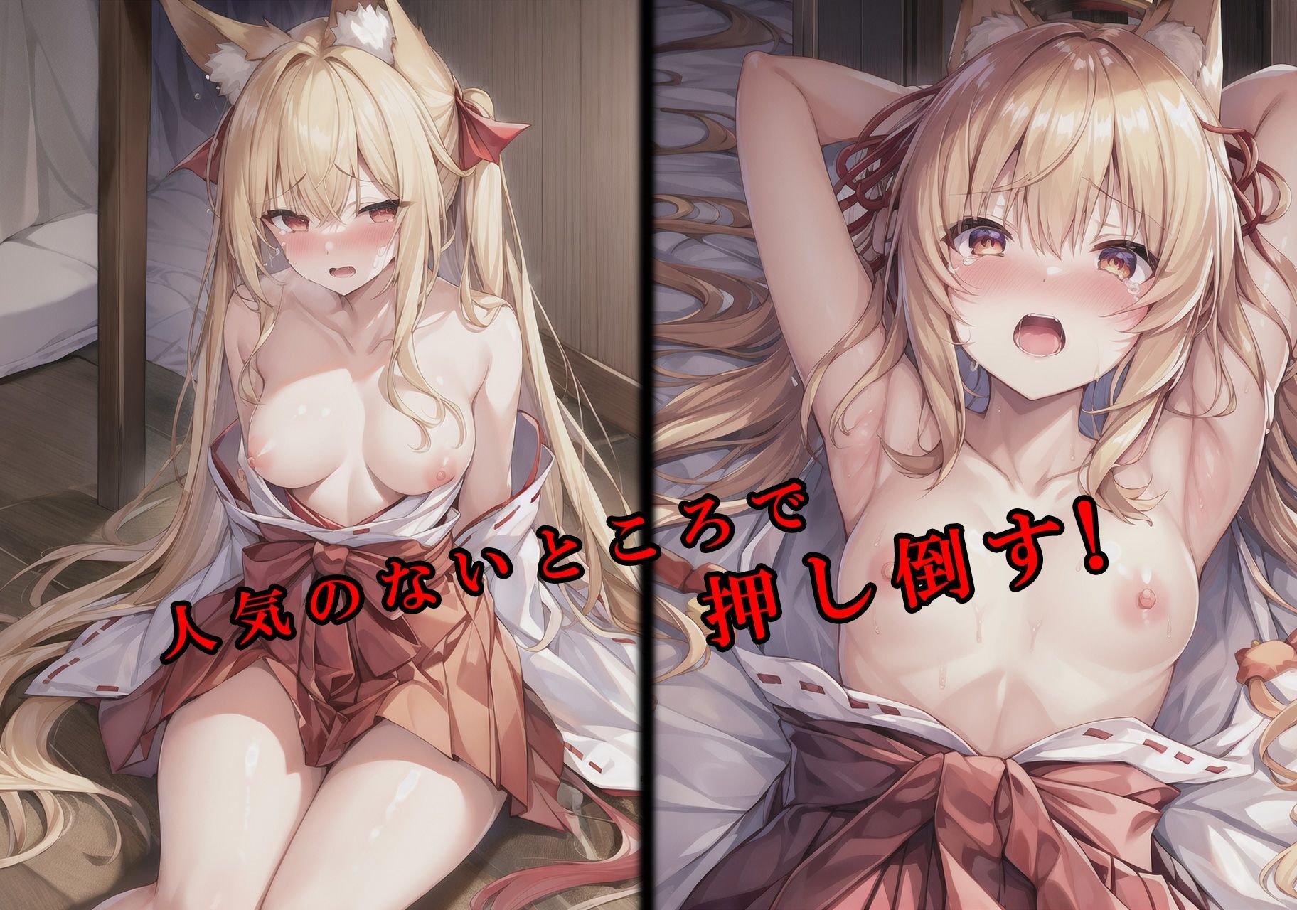 サンプル画像2:里の掟で人間と子作りしちゃいけない狐巫女を●したい！(狼芝居) [d_276189]