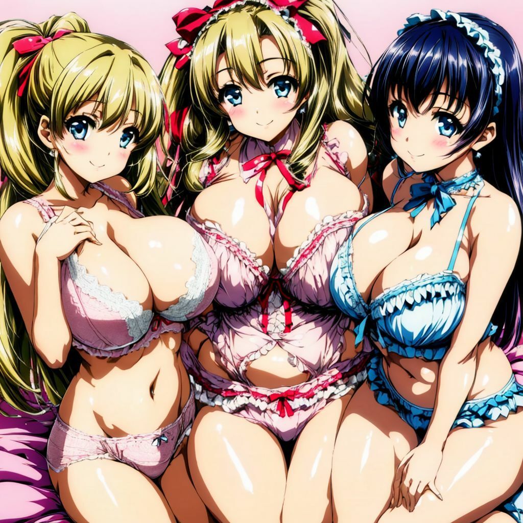 サンプル画像1:パステルカラーの水着と下着がまぶしいハーレム美少女AIイラスト集※アニメ(AIイラスト冒険者) [d_276194]