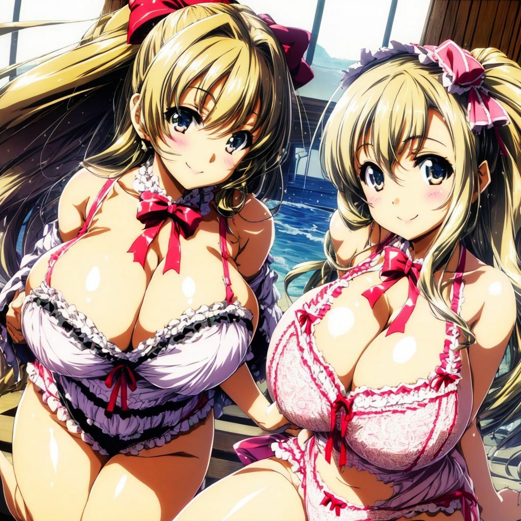 サンプル画像2:パステルカラーの水着と下着がまぶしいハーレム美少女AIイラスト集※アニメ(AIイラスト冒険者) [d_276194]