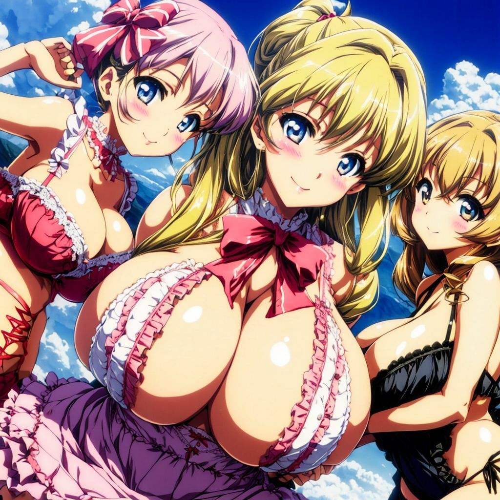 サンプル画像3:パステルカラーの水着と下着がまぶしいハーレム美少女AIイラスト集※アニメ(AIイラスト冒険者) [d_276194]