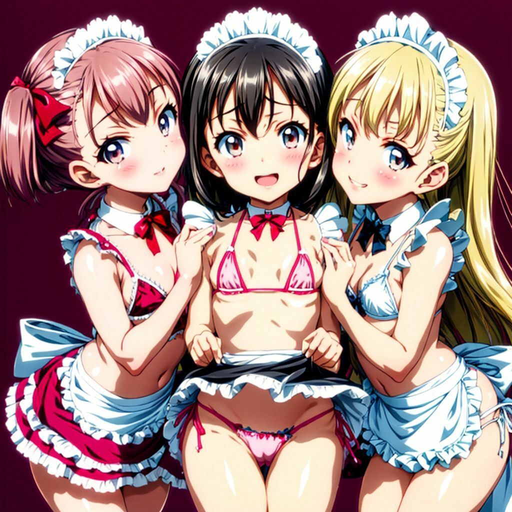 サンプル画像1:ご主人様が大好きなメイドちゃんたちの美少女ハーレムAIイラスト集※アニメ(AIイラスト冒険者) [d_276273]