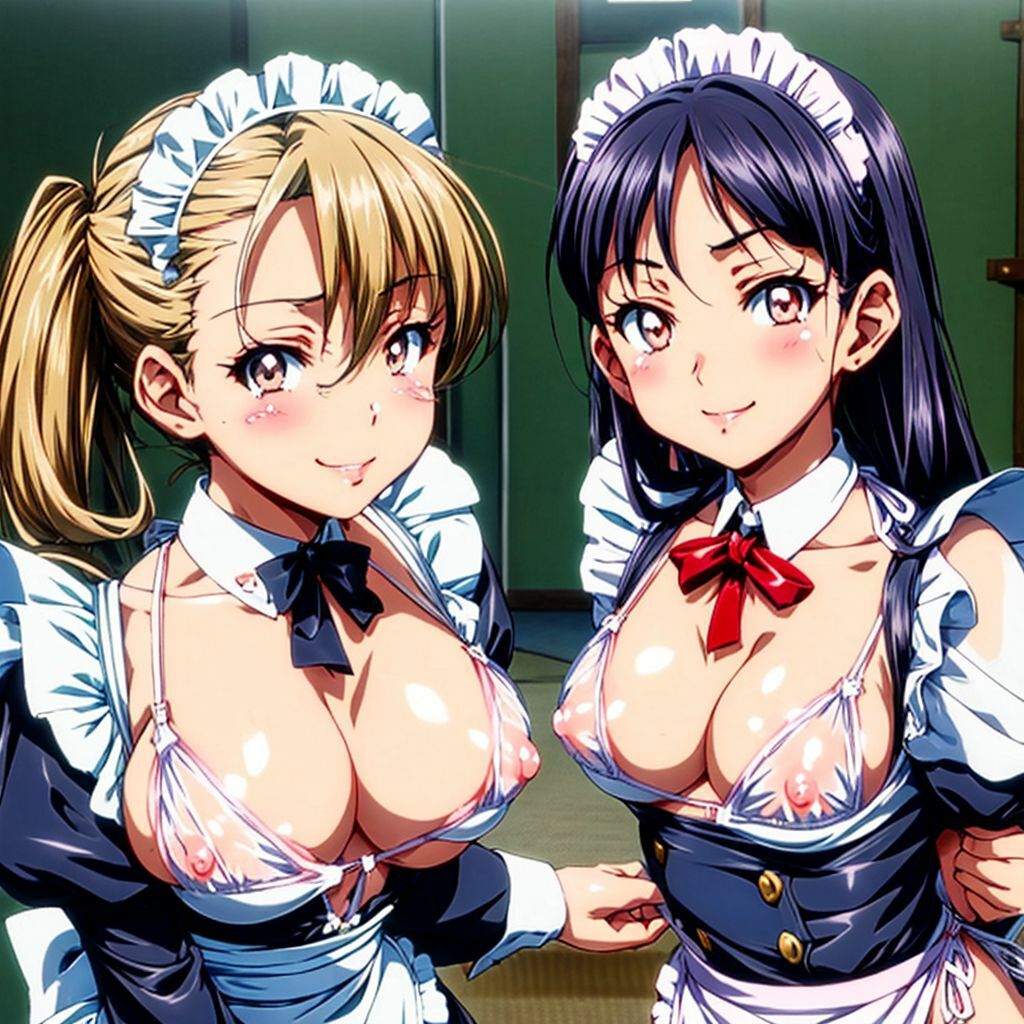 サンプル画像4:ご主人様が大好きなメイドちゃんたちの美少女ハーレムAIイラスト集※アニメ(AIイラスト冒険者) [d_276273]