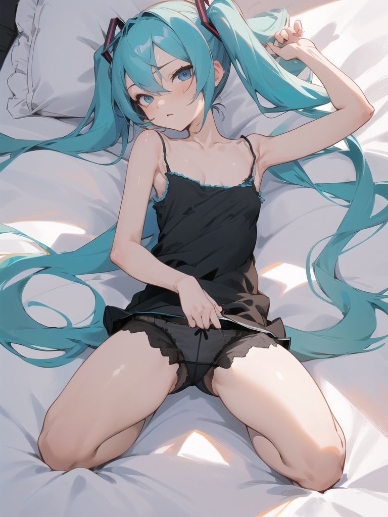 サンプル画像5:初〇ミクに色々な衣装を着てもらうイラスト集(ぬくぬく) [d_276434]