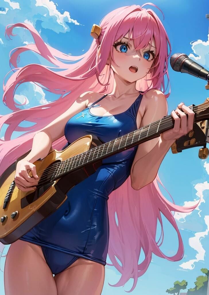 サンプル画像3:裸ギターヒーロー エロコス演奏で再生数稼ぎする承認欲求モンスター(新井愛) [d_276449]