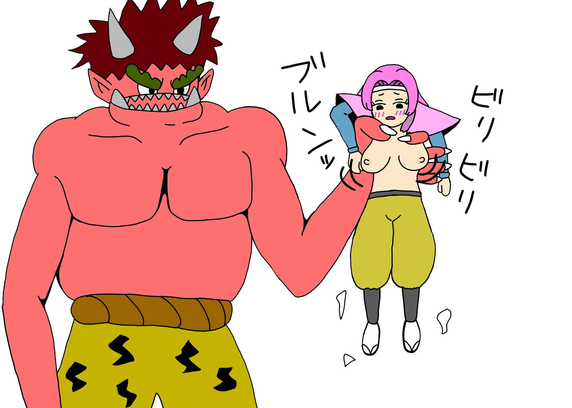 サンプル画像3:鬼に大量中出しされて腹ボテになる女版桃太郎の話(ニホンツノ) [d_276575]