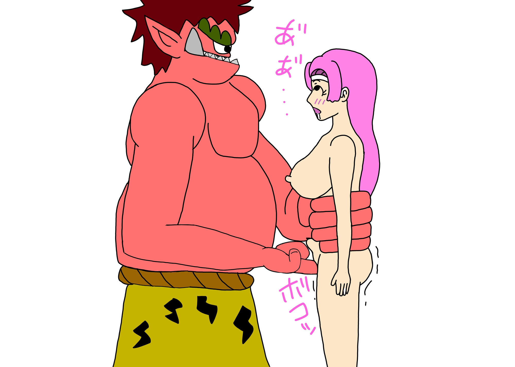 サンプル画像4:鬼に大量中出しされて腹ボテになる女版桃太郎の話(ニホンツノ) [d_276575]