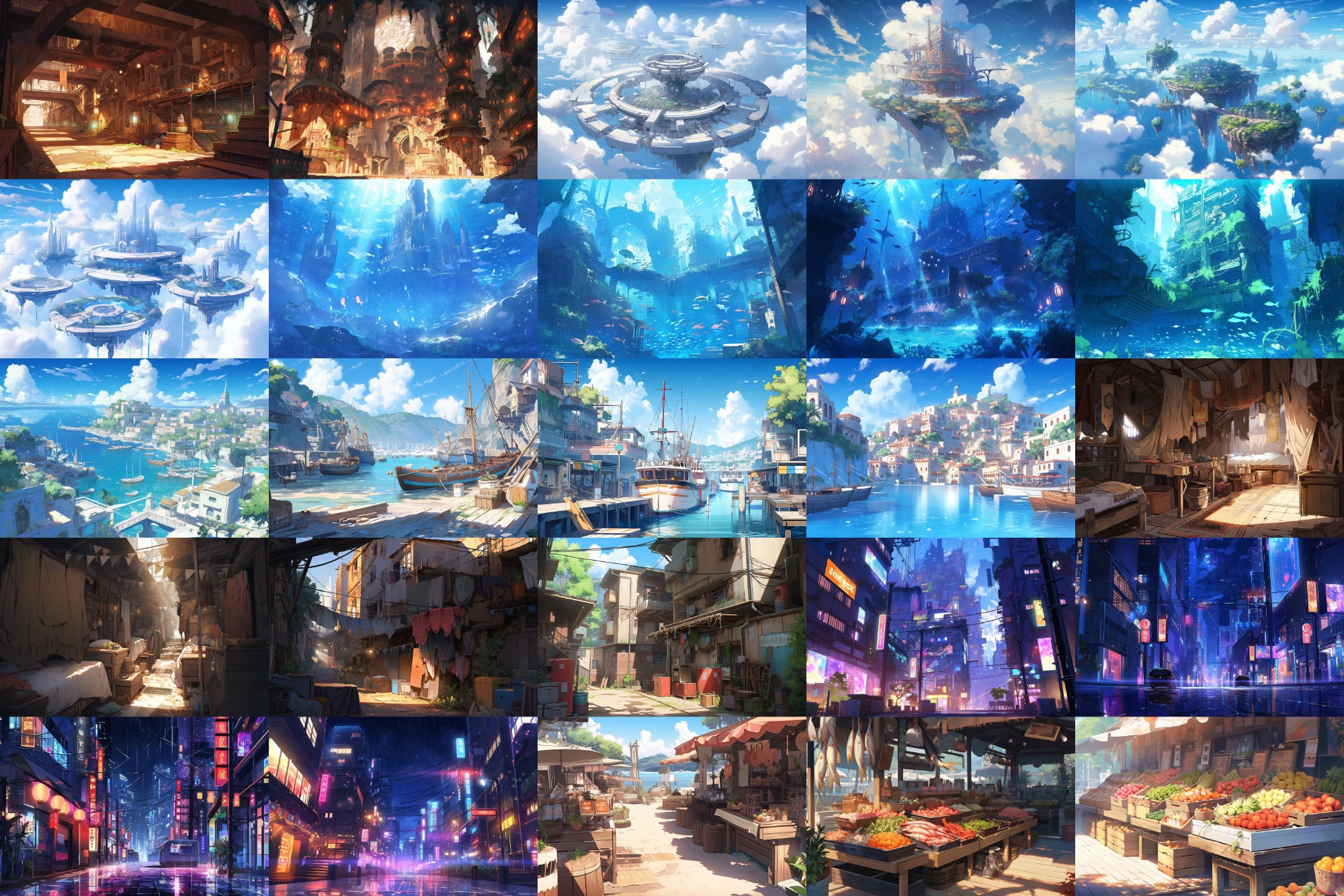 サンプル画像2:【繊細で芸術的な街や村系背景】著作権フリーの高解像度画像（100枚）(Game Material Store) [d_276625]