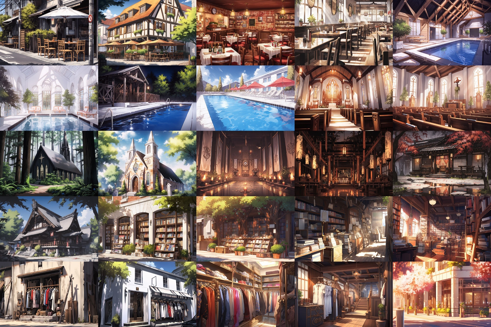 サンプル画像4:【繊細で芸術的な街や村系背景】著作権フリーの高解像度画像（100枚）(Game Material Store) [d_276625]