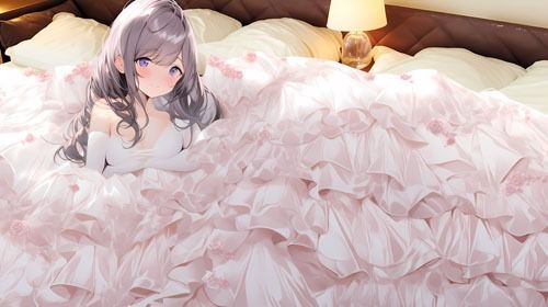 サンプル画像3:ウエディングドレス美少女セット8ベッドイン(Dresscco) [d_276874]