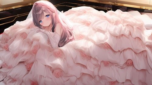 サンプル画像4:ウエディングドレス美少女セット8ベッドイン(Dresscco) [d_276874]