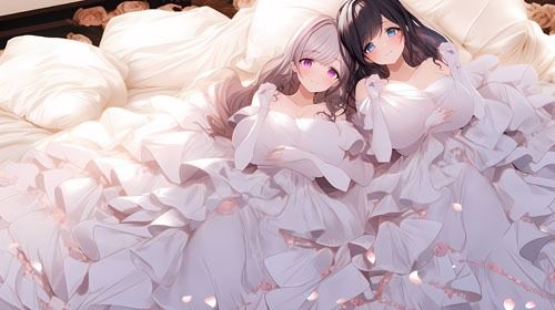 ウエディングドレス美少女セット10(百合2)のサンプル画像 6