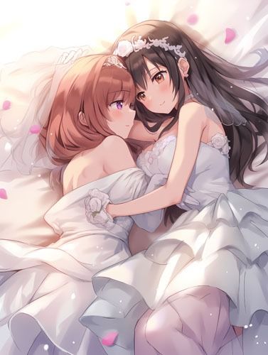 サンプル画像3:ウエディングドレス美少女（百合）チューして(Dresscco) [d_276879]