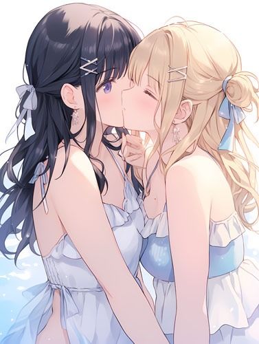 サンプル画像4:ウエディングドレス美少女（百合）チューして(Dresscco) [d_276879]