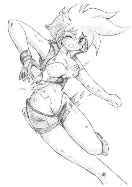 サンプル画像5:懐かしアニメの推しの戦うヒロインを描いてみた with ダメージ Ver.(丁字屋残党) [d_276894]