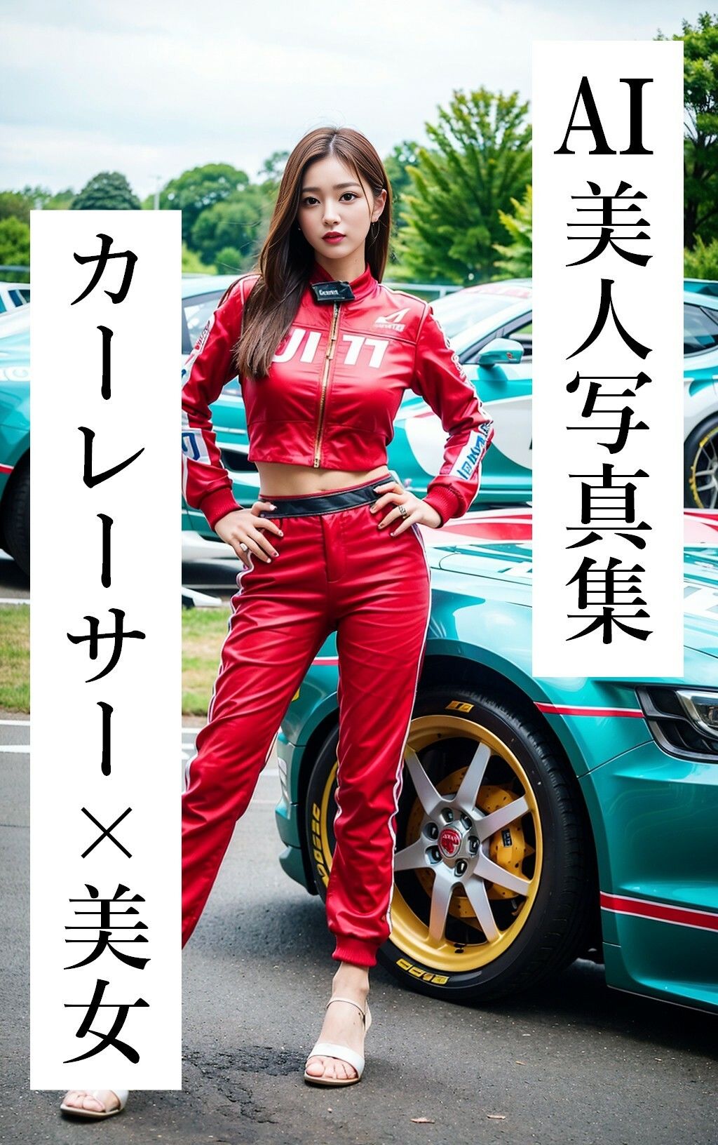 サンプル画像1:美しき走り姫たち – カーレーサーと美女の融合［AI美人写真集］(AI世界出版社) [d_276939]