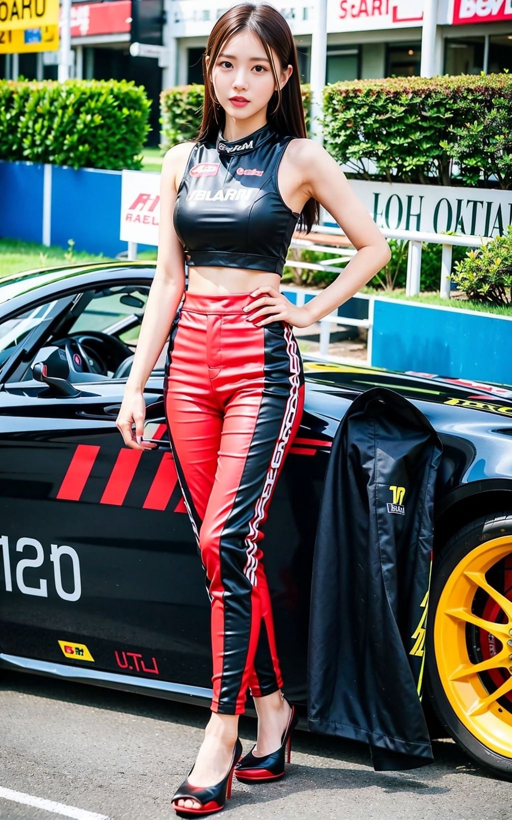 サンプル画像2:美しき走り姫たち – カーレーサーと美女の融合［AI美人写真集］(AI世界出版社) [d_276939]