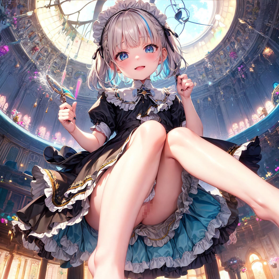 サンプル画像1:【AI作品】たくし上げロ●メイド(緑のおっさん) [d_276966]