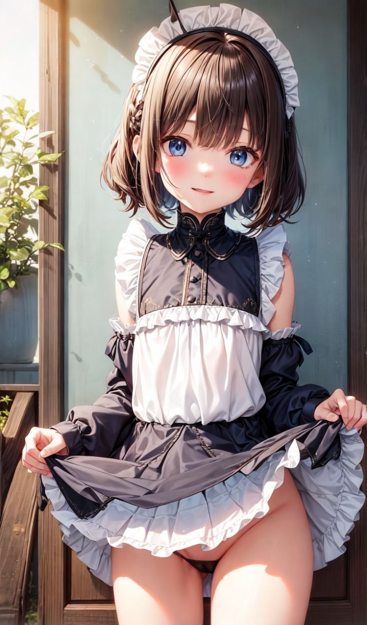 サンプル画像6:【AI作品】たくし上げロ●メイド(緑のおっさん) [d_276966]