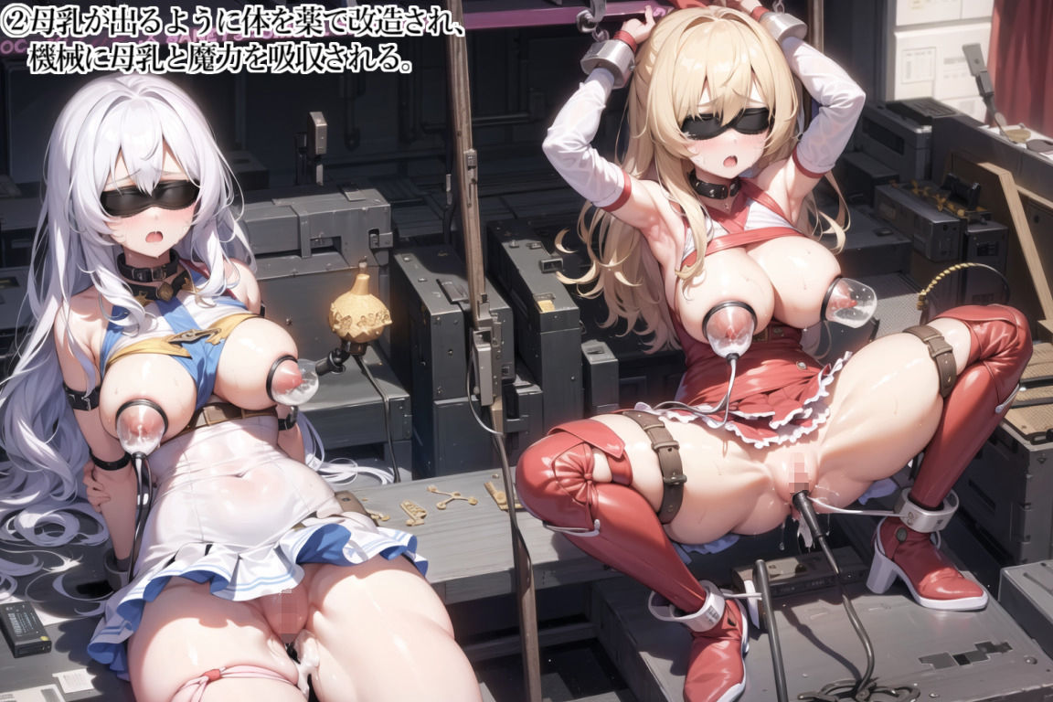 サンプル画像6:世界を守る変身ヒロイン集団、悪の組織との全面対決で敗北し、ミルクサーバーとして体を調教される。(エーギルマン) [d_277068]