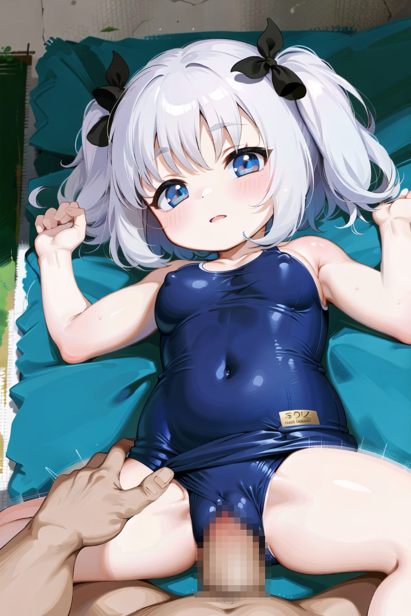 ムチムチぷにぷに少女！〇リ巨乳スク水着の食い込み見ながら生ハメ！！