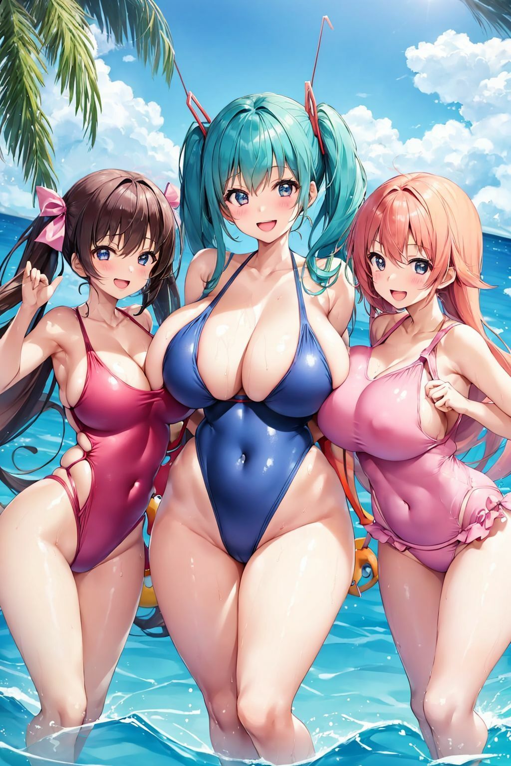 サンプル画像2:きわどい水着美少女AIイラスト集※アニメ(AIイラスト冒険者) [d_278158]