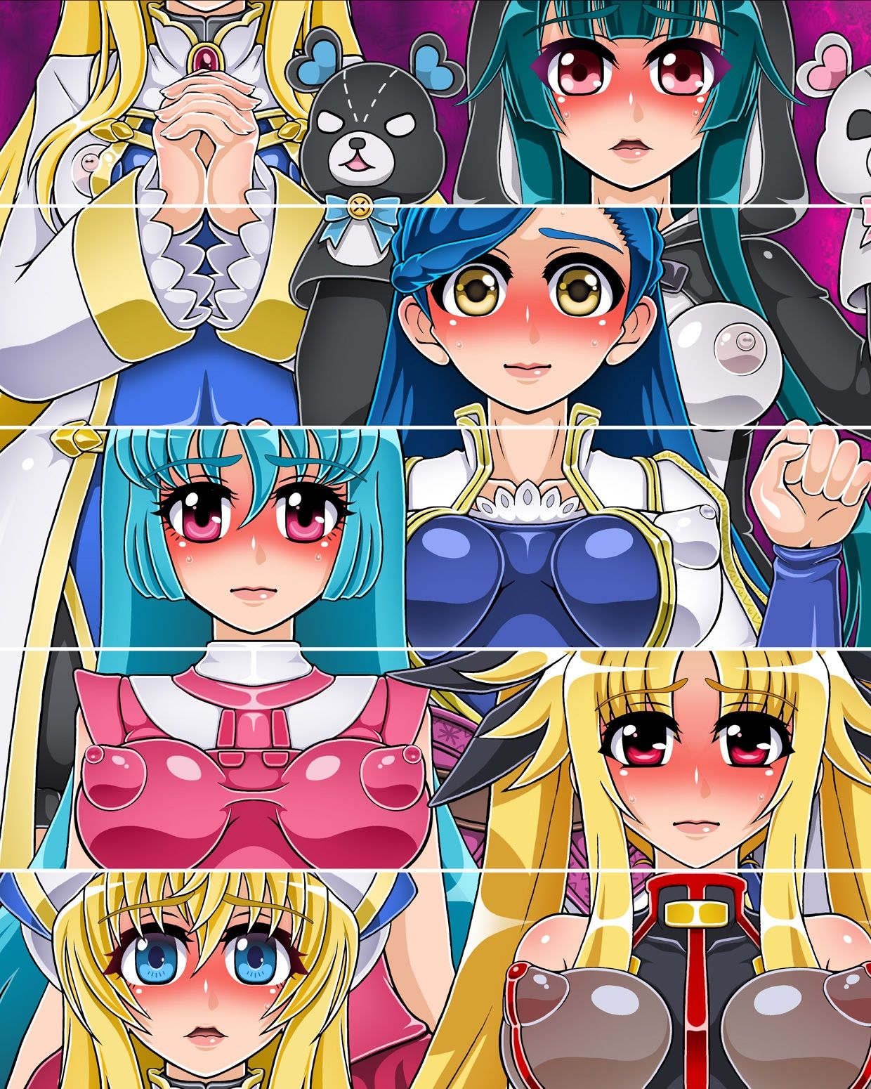 サンプル画像1:拘束娘さんをガンガン杭打するイラスト集02(しっぽ番長) [d_278264]