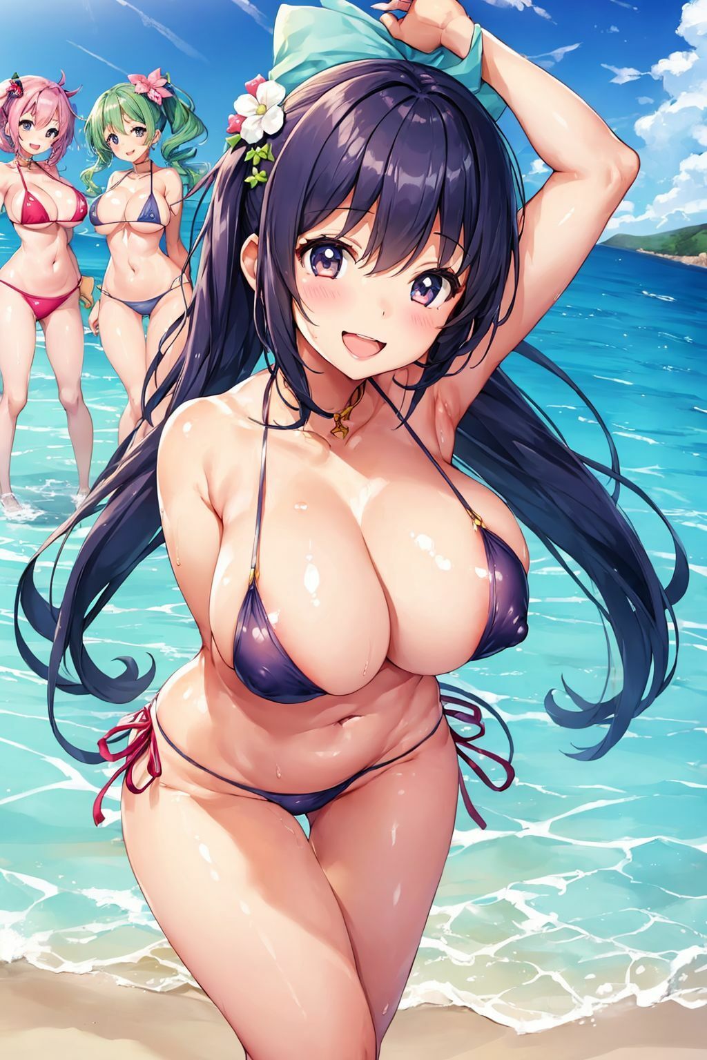 極小ビキニの美少女ハーレムAIイラスト集※アニメのサンプル画像 6