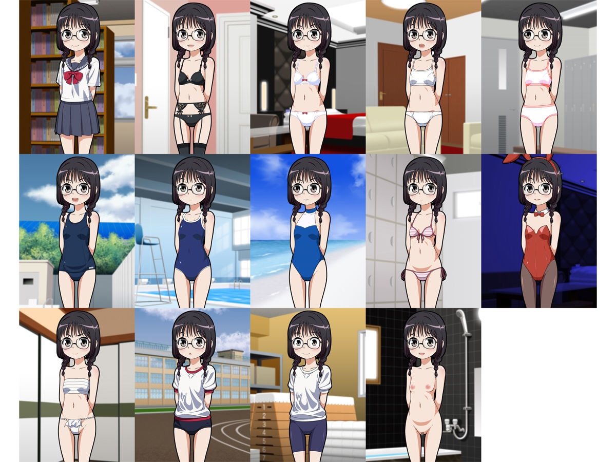 サンプル画像1:牡丹桜 画像の元 -地味系三編眼鏡女子看板尿娘編-(牡丹桜) [d_278438]