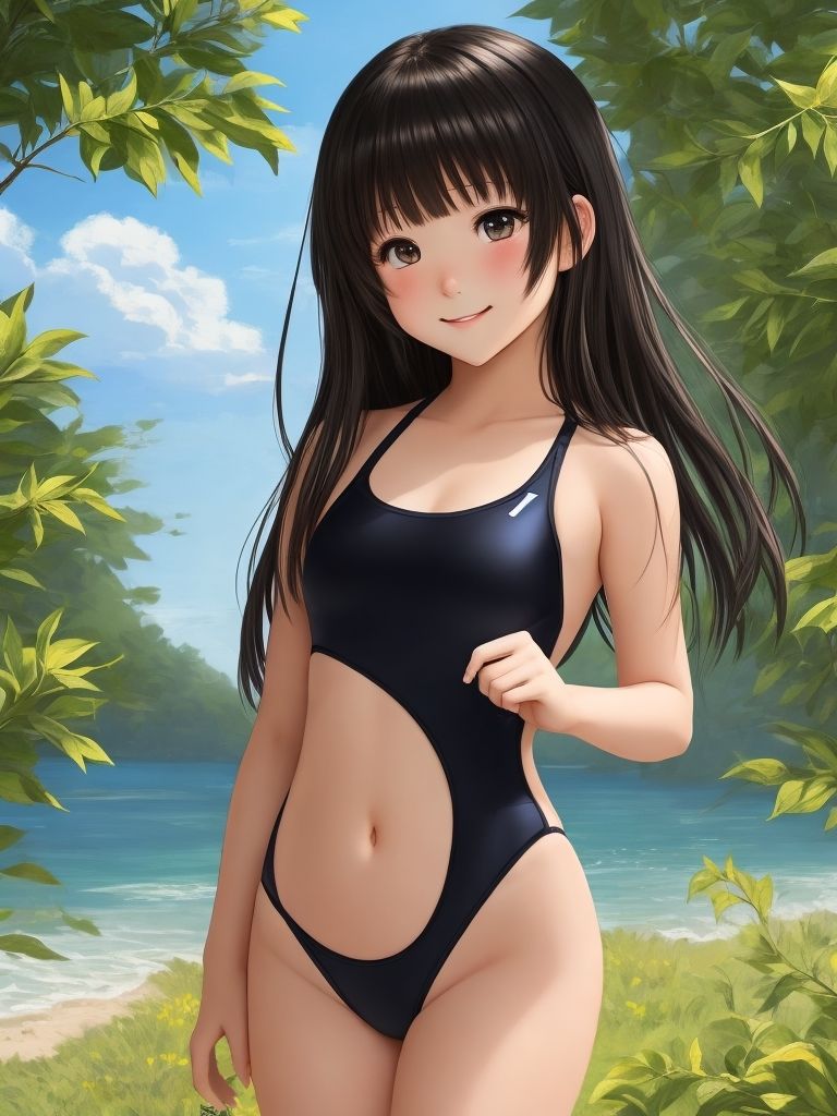 サンプル画像2:AI水着少女イラスト集(ロートカイザー) [d_278559]