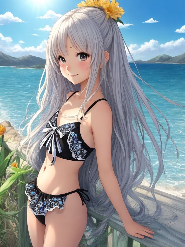 サンプル画像4:AI水着少女イラスト集(ロートカイザー) [d_278559]