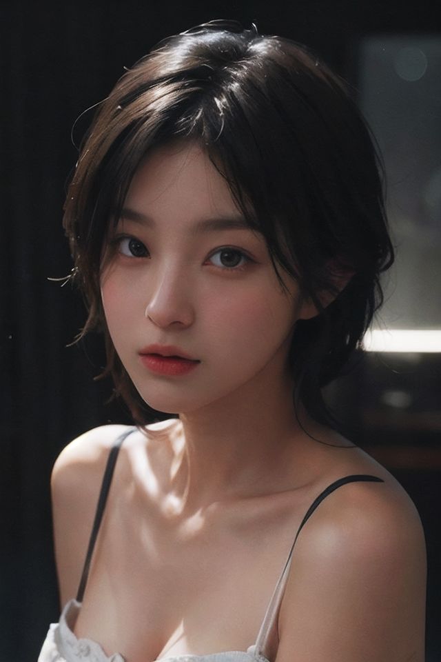 サンプル画像1:黒髪ショートの君と…(AI美少女・グラドル) [d_278794]