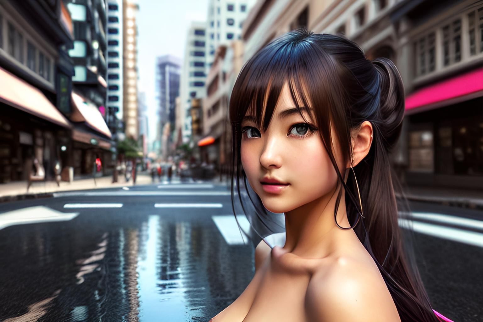 サンプル画像3:路上露出！街中でおっぱいを見せる女の子！パート2(はるはるぽん) [d_279205]