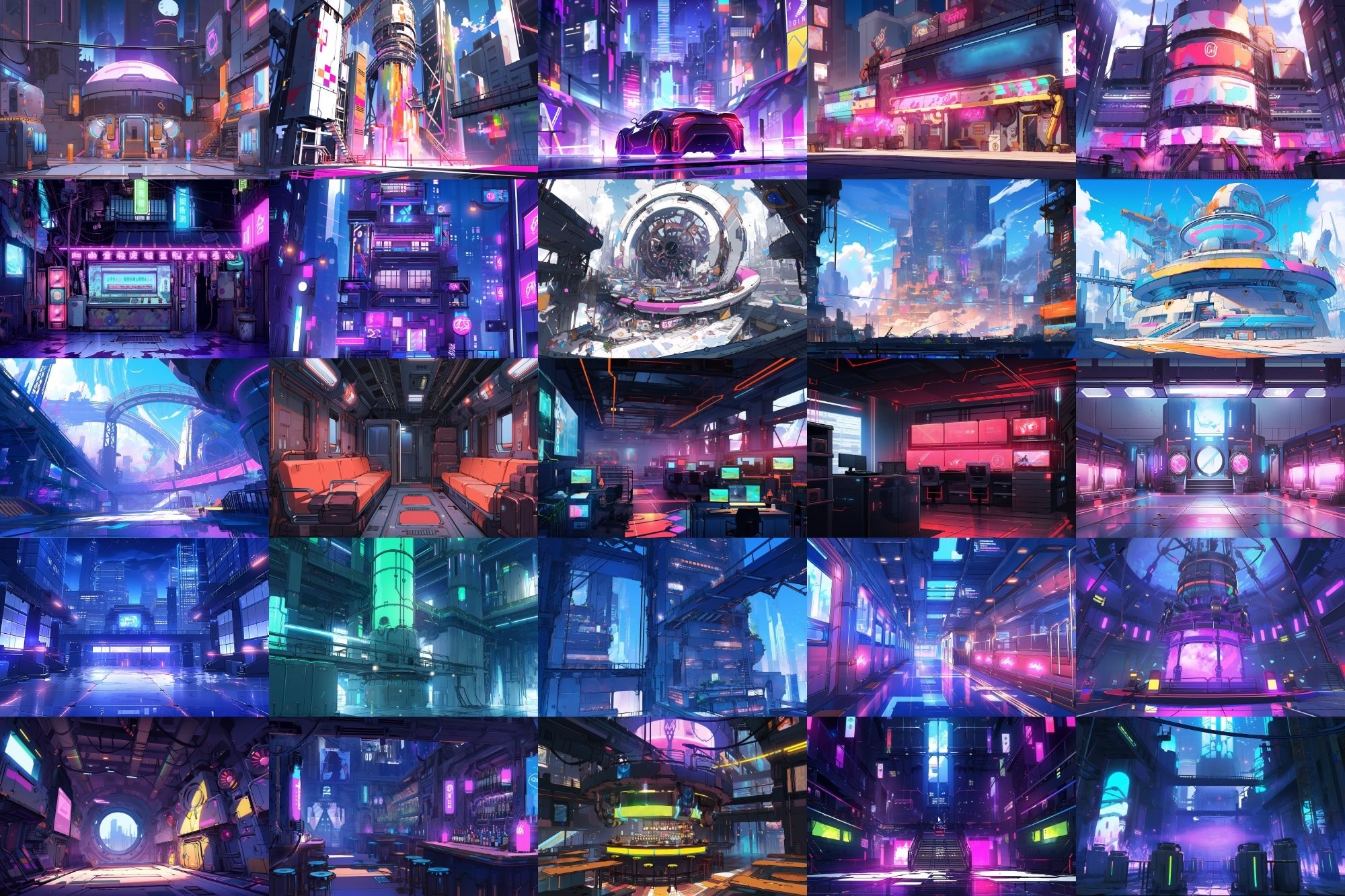 サンプル画像3:【繊細芸術的サイバーパンク背景】著作権フリーの高解像度画像（100枚）(Game Material Store) [d_279620]