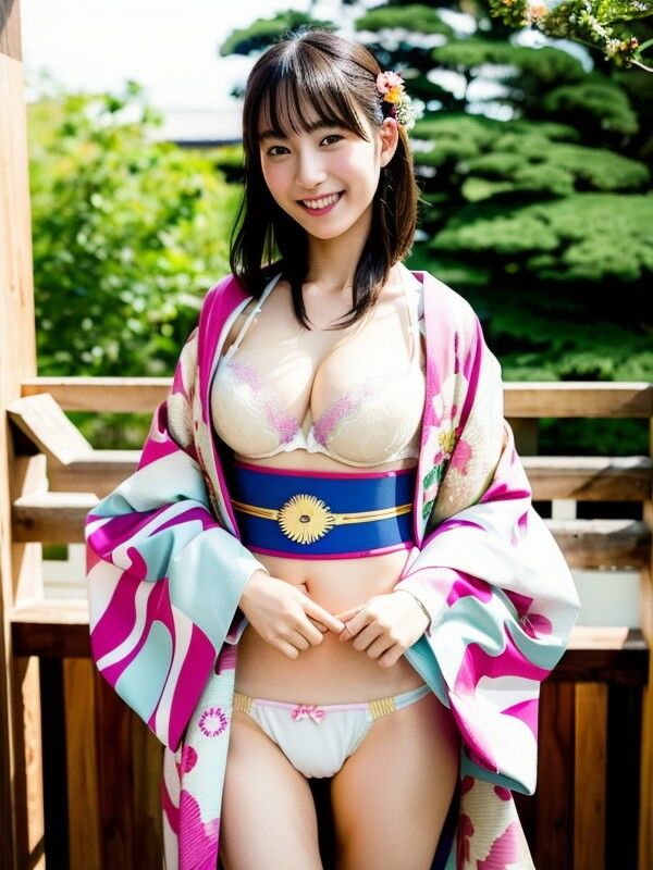 サンプル画像5:着物は脱ぎかけがエロ美しい(妄想シンギュラリティ研究所) [d_279643]