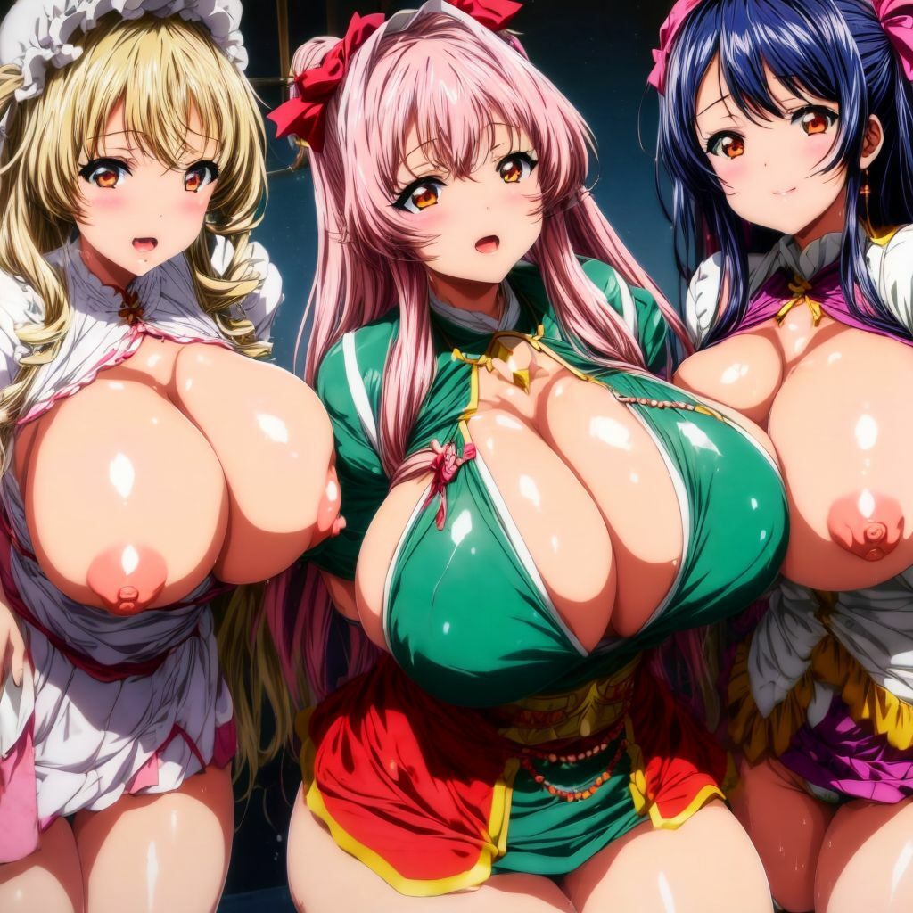 サンプル画像1:ファンタジー世界の美少女ハーレムAIイラスト※アニメ(AIイラスト冒険者) [d_280110]