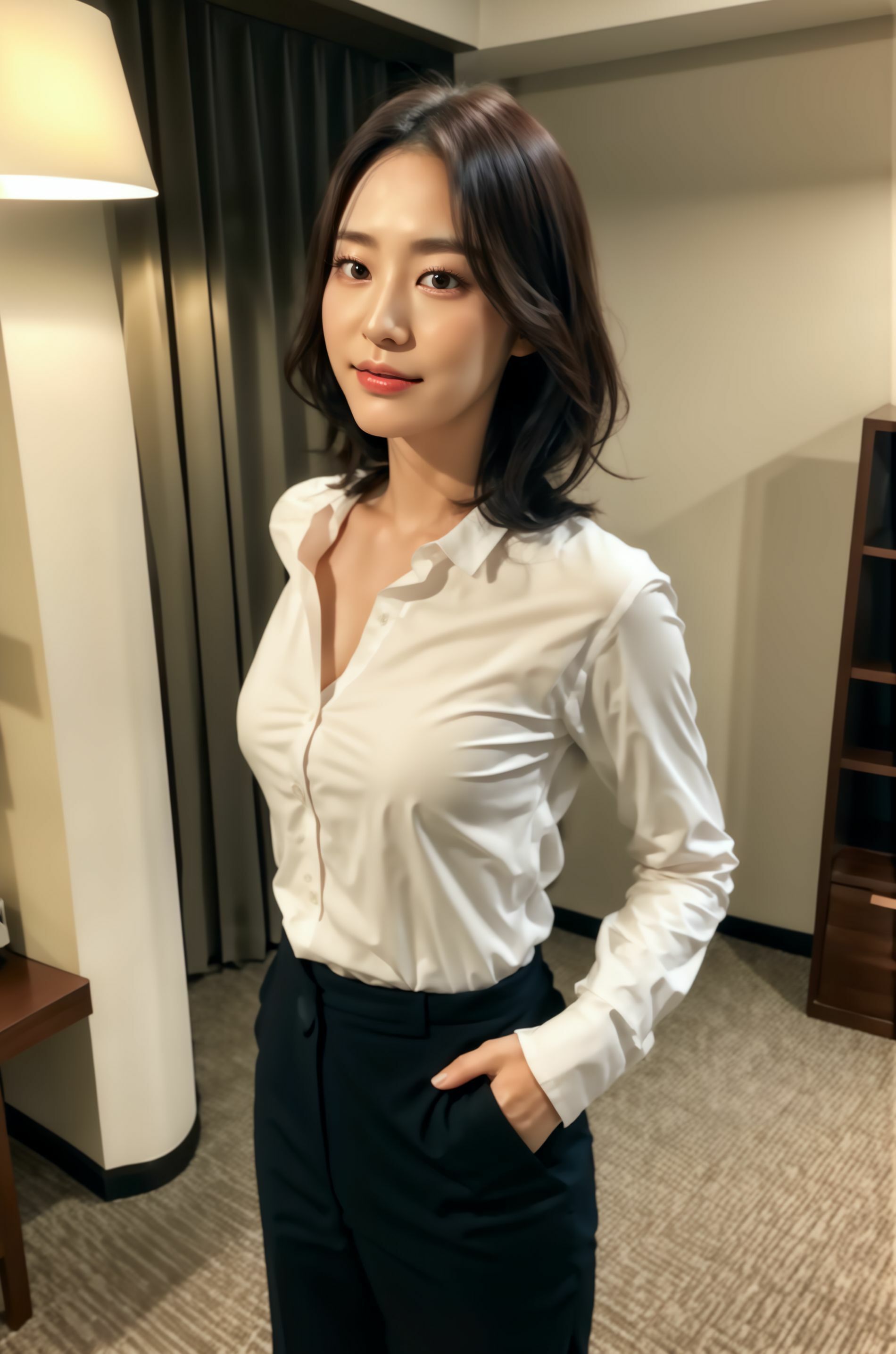 サンプル画像3:『オフィスで見せない女上司の夜の顔』妄想AI美女イラスト集vol.5 オフィスラブ OL 満載(妄想AIグラビア出版) [d_280133]