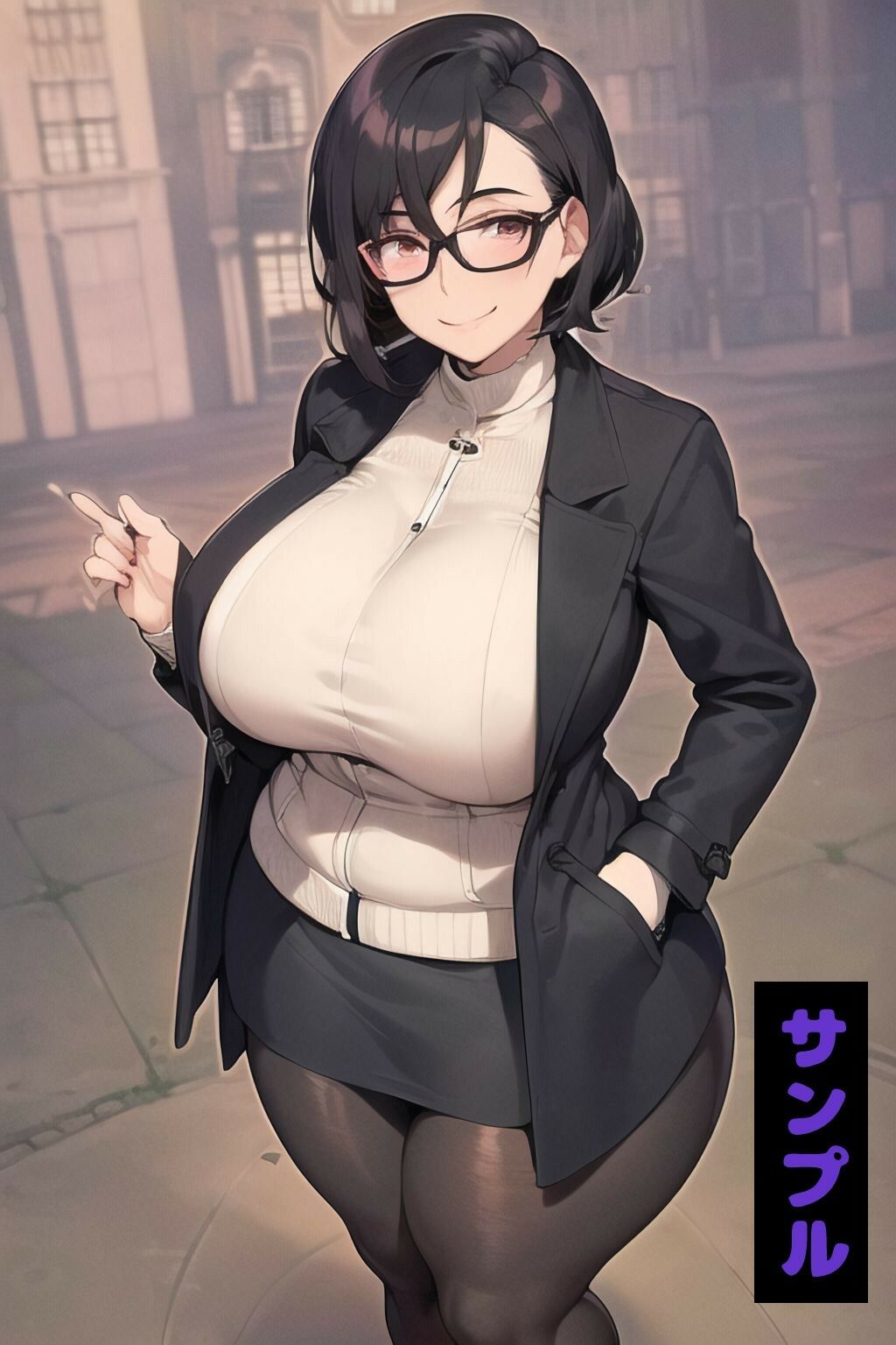 サンプル画像2:【500枚】爆乳ママに公然露出させたら発情して大変なことになった(PICT-AI) [d_280139]