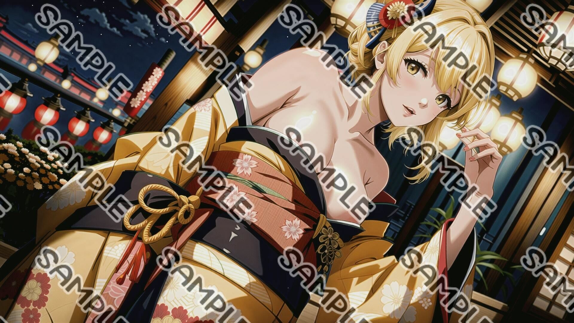 AIイラストCG素材集_着物女子のサンプル画像 1