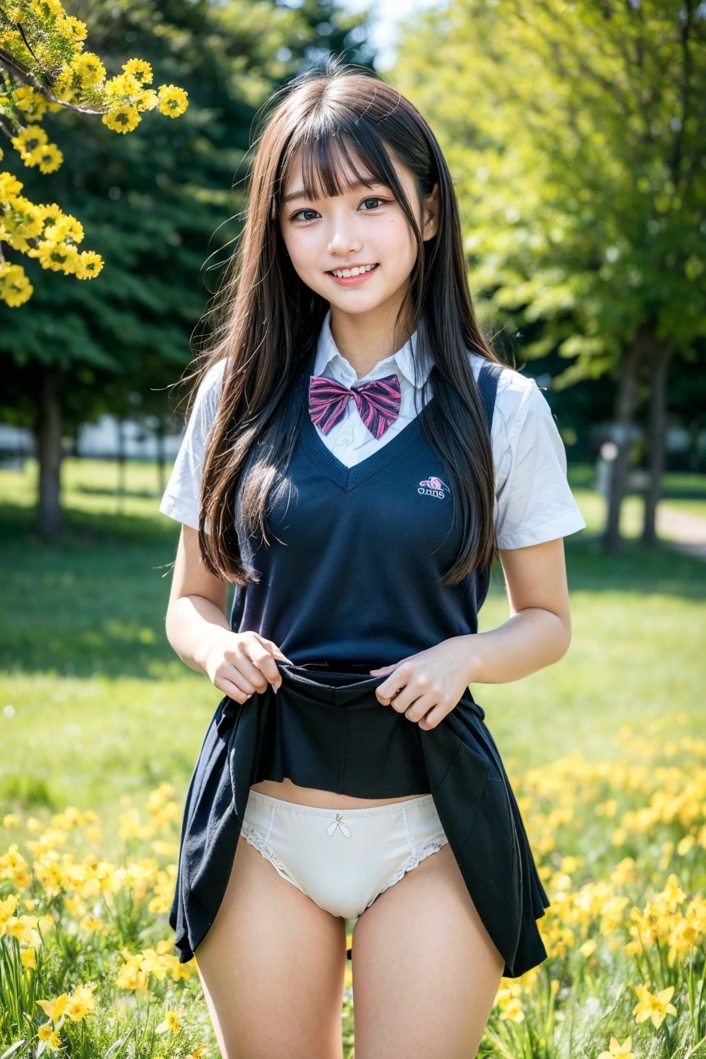 サンプル画像1:制服美少女と秘密の花園(Aidol) [d_280366]