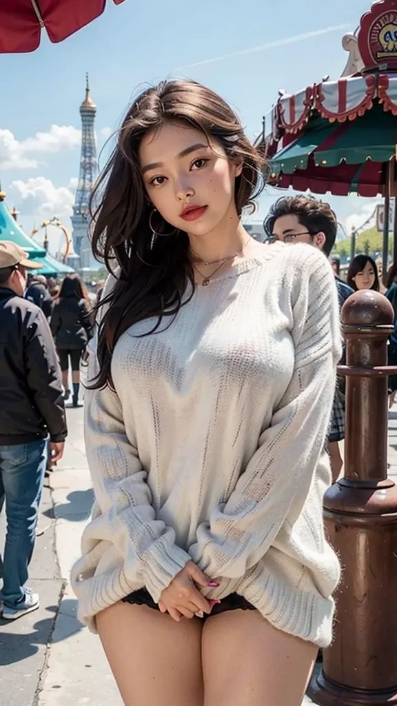 サンプル画像5:AIで巨乳美女を作ったらエロすぎた（ニットのセーターはお好きですか？）(AI Beauty) [d_280410]