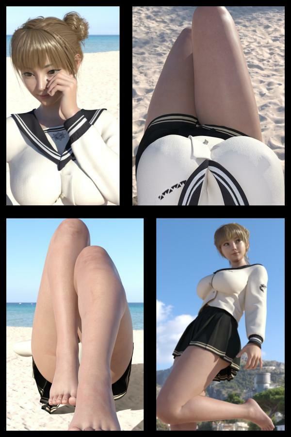 【+All】『理想の彼女を3DCGで作ります』から生まれたバーチャルアイドル「一ノ瀬廻里(いちのせめぐり)」のJK風写真集:JK_05の画像1