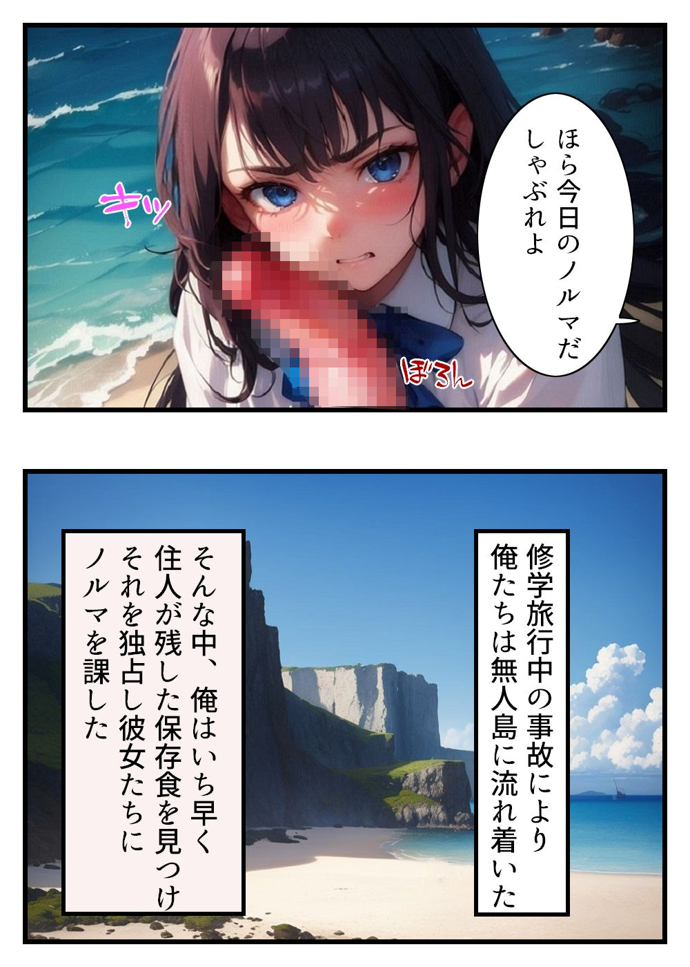 サンプル画像1:無人島でチ〇コ無双！孤島でコスプレハメ編（漫画版・二宮 優子編）(Sweet Studio) [d_280532]