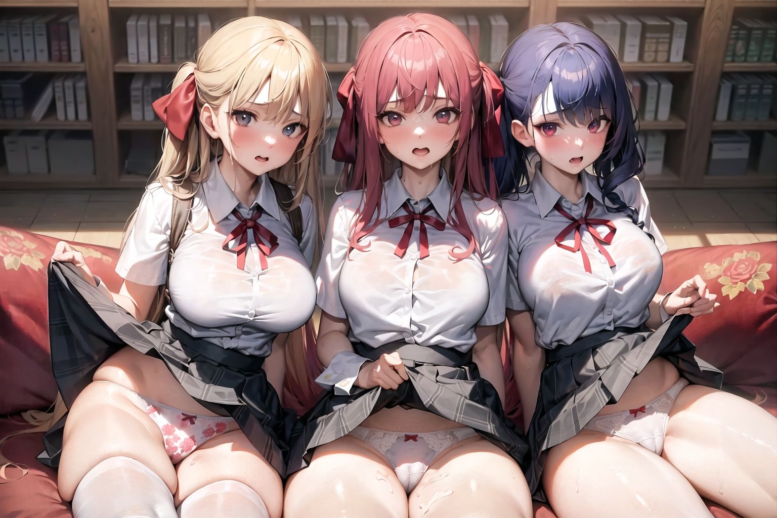 サンプル画像2:校則で下着を見せないといけないお嬢様学校(AI活) [d_280606]