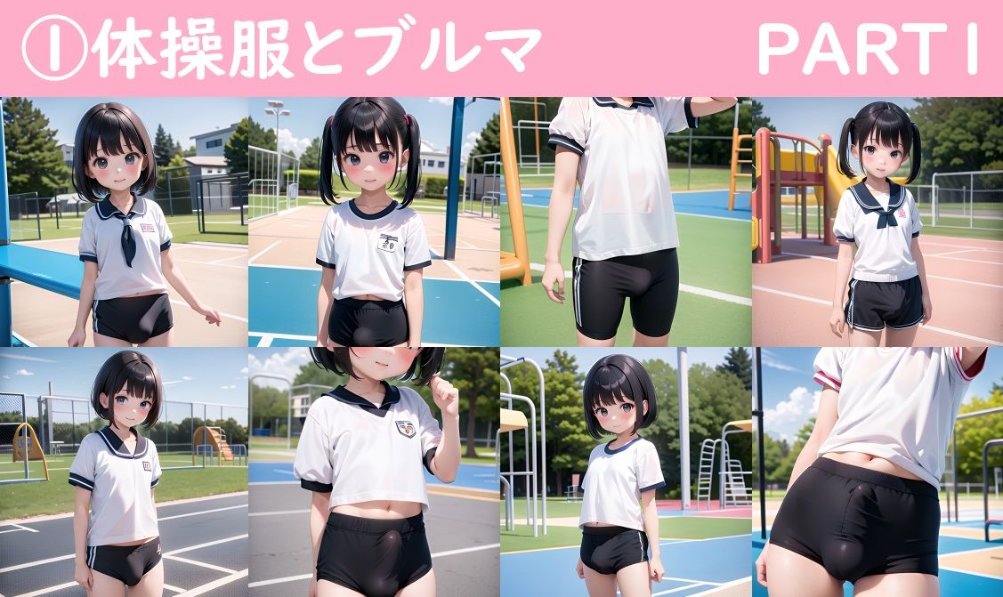 サンプル画像4:ブルマを履いた男の娘達のおちんちんもっこり画像集(ロリショタ研) [d_280662]