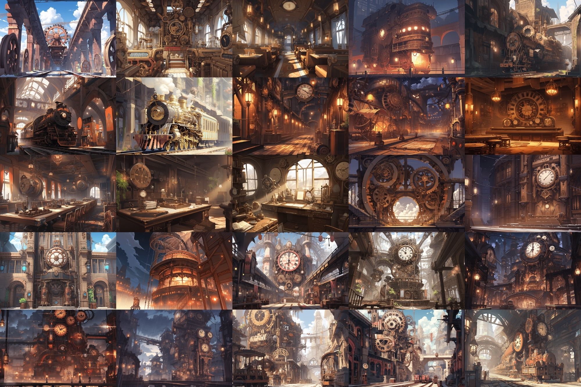 サンプル画像1:【繊細芸術的スチームパンク背景】著作権フリーの高解像度画像（100枚）(Game Material Store) [d_281083]