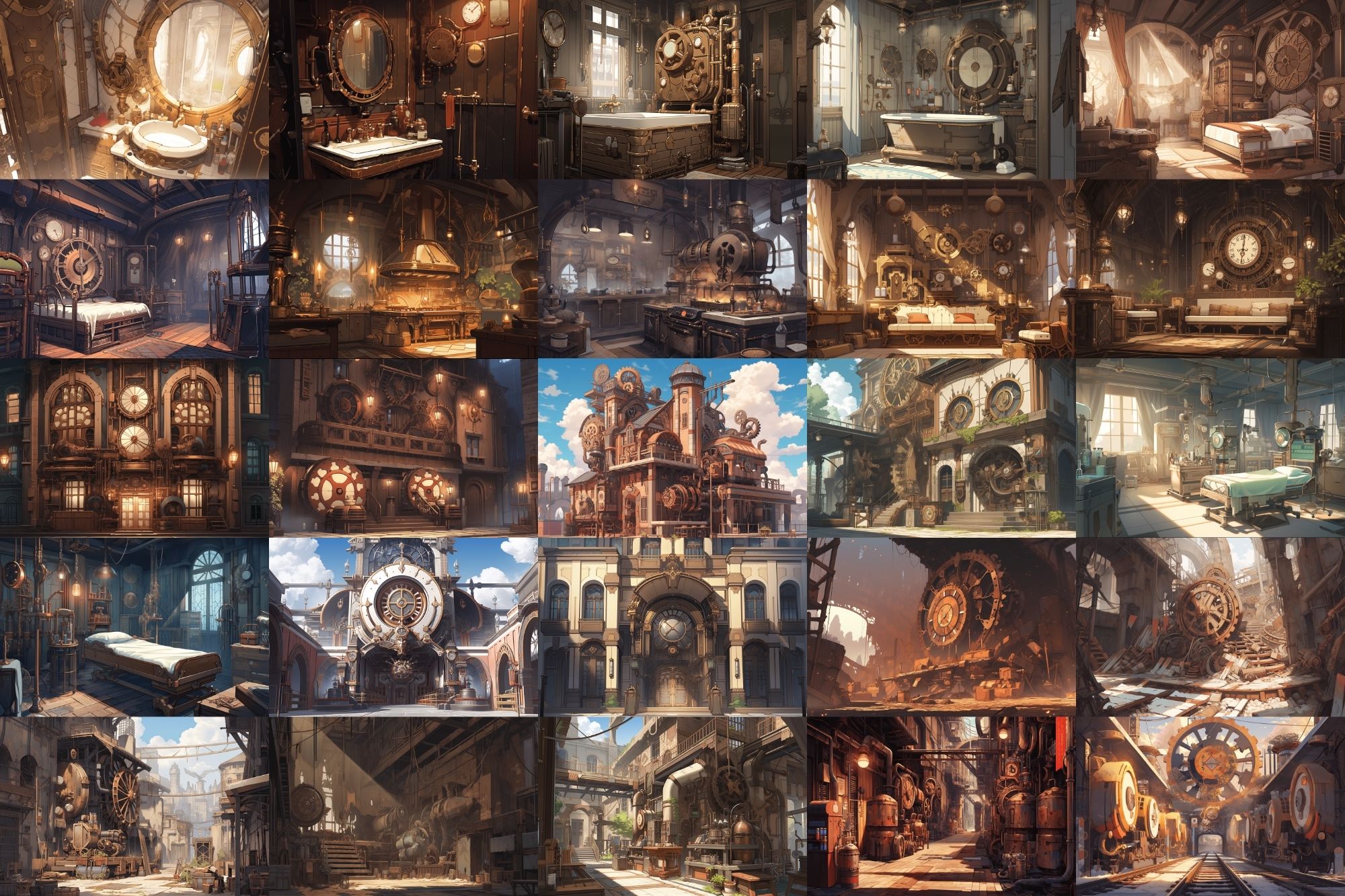 サンプル画像2:【繊細芸術的スチームパンク背景】著作権フリーの高解像度画像（100枚）(Game Material Store) [d_281083]