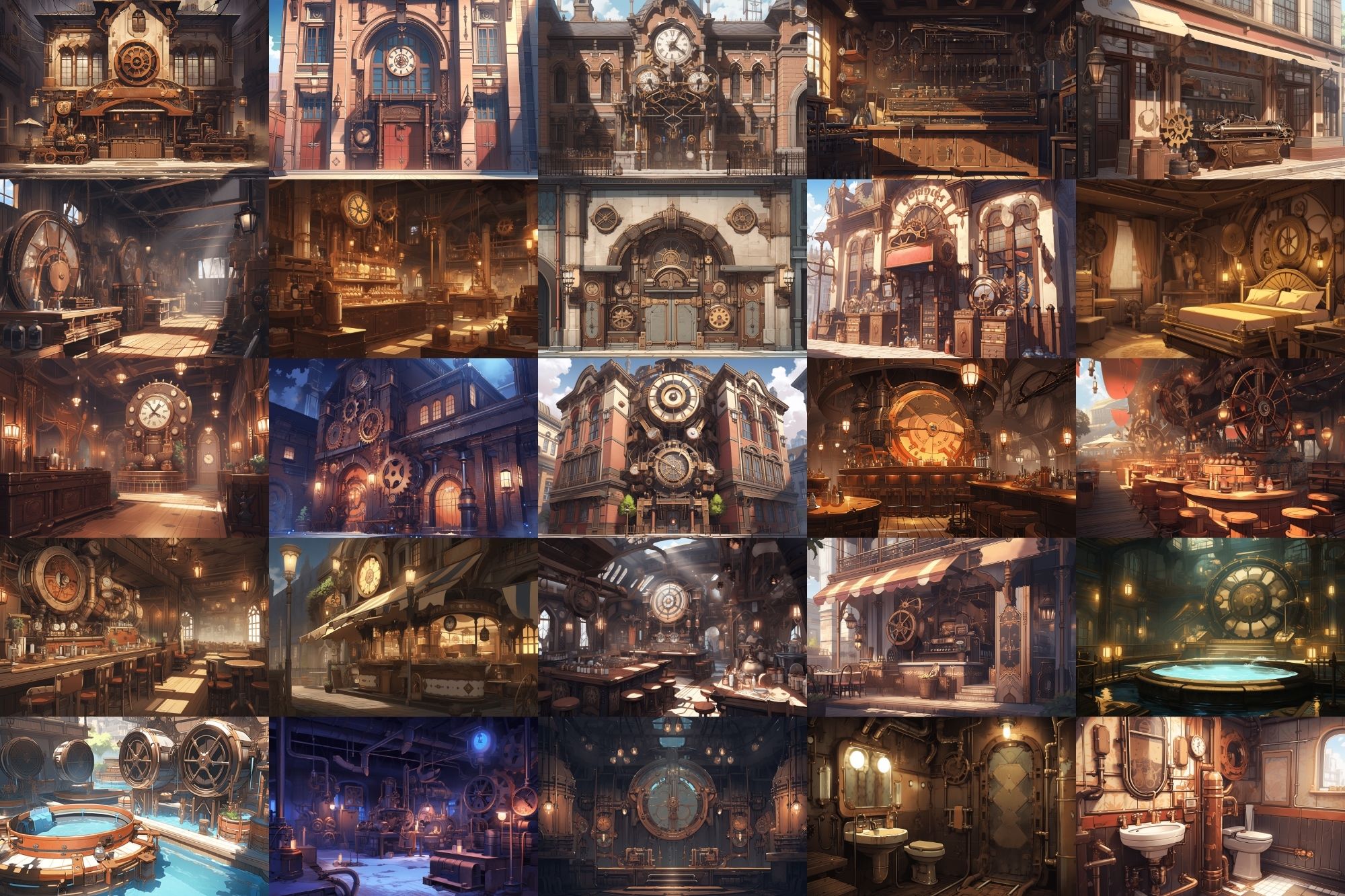 サンプル画像3:【繊細芸術的スチームパンク背景】著作権フリーの高解像度画像（100枚）(Game Material Store) [d_281083]